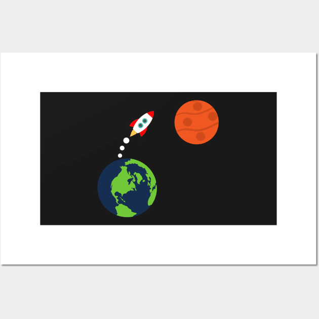 Earth to Mars Space Travel Wall Art by WeStarDust